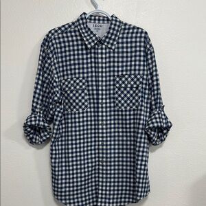 Izod Blue and White Casual Button Down Shirt